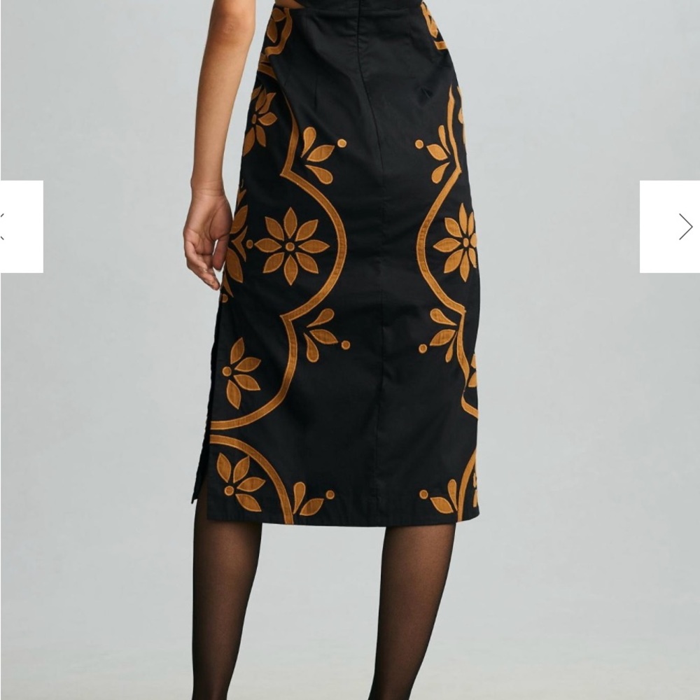 By Anthropologie cut-out appliquéd midi sheath dress. NWT, never worn. - Picture 2 of 6
